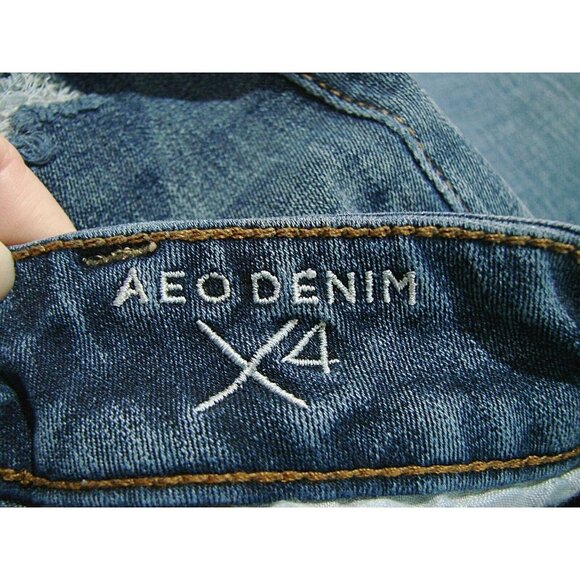 American Eagle AEO Women Sz 2 Distressed Hi-Rise Jegging Jeans 360 Super Stretch - Picture 4 of 12